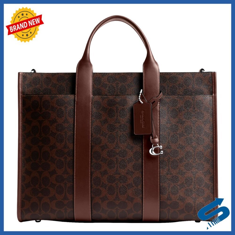 Men's Signature Canvas Tote Bag with Laptop Compartment & Detachable Strap